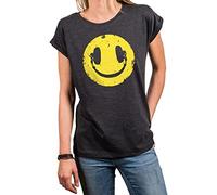 MAKAYA Womens Vintage Music T Shirt - Casual Summer Top Electro Festival Tee Short Sleeve Tunic