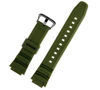 MAKAZHZZRM 18mm Waterproof Silicone Bracelet Strap Fit For Casio Watch Sport Rubber Watchband W-218H-4B2/1A AE-1200 W-735H AQ-S810W SGW-300H(Military green bk)