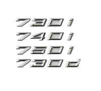 MAKAZHZZRM 1pcs Silver 3D ABS Emblem Badge Logo Car Body Rear Trunk Number Letter Stickers 730i 740i 750i 730d Styling Fit For BMW 7 Series(730d)