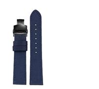MAKAZHZZRM 20mm, 22mm, 24mm Nylon+Genuine Leather Watchband Fit For Seiko SRPC31J1/Citizen Tissot Mens Wrist(Blue Black,24mm)