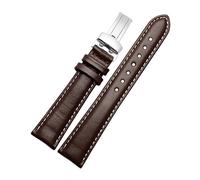 MAKAZHZZRM 20mm 22mm Leather Watchband Fit For Casio BEM-501 506 307 EDIFICE Series EFB-530 MTP-1303 Watch Band Bracelet Black Brown(Matte brown white,20mm)