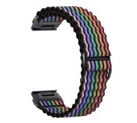 MAKAZHZZRM 22mm 26mm Woven Nylon Band Fit For Garmin Fenix E 8 47mm 51mm 7 7X 6 6X 5 5X Plus/Enduro 3/Epix Pro Gen 2 Strap Bracelet(Rainbow color,22mm)