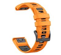 MAKAZHZZRM 26mm 22mm Two Tone Silicone Strap Fit For Garmin Fenix E 8 7X 7 6 6X/Epix Pro Gen 2 51mm 47mm/Tactix Watch Band Accessories(Orange ink gray,26mm)