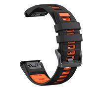 MAKAZHZZRM 26mm 22mm Two Tone Silicone Strap Fit For Garmin Fenix E 8 7X 7 6 6X/Epix Pro Gen 2 51mm 47mm/Tactix Watch Band Accessories(Black Orange,22mm)