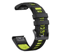 MAKAZHZZRM 26mm 22mm Two Tone Silicone Strap Fit For Garmin Fenix E 8 7X 7 6 6X/Epix Pro Gen 2 51mm 47mm/Tactix Watch Band Accessories(Black green,26mm)