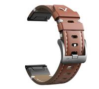 MAKAZHZZRM 26mm Watchband Fit For Garmin Fenix 7X/6X Pro/6X/5X/5X Plus Genuine Leather Strap 22mm Fit For Fenix 6/6 Pro/5/7 Replacement Band(Brown2,26mm)
