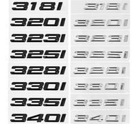 MAKAZHZZRM 316i 318i 320i 325i 330i 335i Trunk Boot Emblem Letter Badges Car Logo Fit For BMW 3-series F30 F31 F34 E90 E46 Chrome Silver Black(Silver,340i)