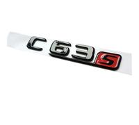 MAKAZHZZRM 3D ABS Black Car Rear Trunk Badge Letters Sticker Logo C63 V8 BITURBO Emblem Fit For Mercedes C63S AMG W205 W204 Accessories(C63S)
