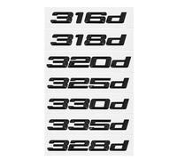 MAKAZHZZRM 3D ABS Car Trunk Letters Logo Decals Badge Emblem Sticker Fit For BMW 3 Series 320d 325d 328d 330d 335d E46 E90 E91 F30 318d 316d(Gloss Black,316d)