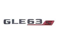 MAKAZHZZRM 3D ABS Letters Car Rear Trunk Badge Sticker Fit For Mercedes GLE63 AMG W166 W167 Emblem Logo Accessories(Black Red GLE 63s)