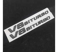 MAKAZHZZRM 3d ABS Letters Car Sticker Rear Trunk Badge E43 E53 E63 V8 BITURBO 4MATIC Emblem Logo Fit For Mercedes AMG W213 W212 Accessories(Black,V8)