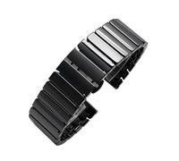 MAKAZHZZRM Ceramic Strap 16mm, 18mm, 20mm, 22mm Suitable Fit For Seiko Tissot Universal Men's And Women's Bracelets Black(Black B,22mm)