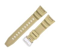 MAKAZHZZRM Comfortable Waterproof Resin Rubber Watchband Fit For Casio SGW-100 Series Anti-Allergy Multicolor Men's Watch Strap(Khaki-Steel-K5)