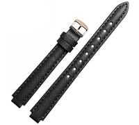 MAKAZHZZRM Cowhide Strap Substitute Fit For Casio Watch Fit For Women SHEEN Series SHE-3034GL/SHE-4029PG Watch Strap Convex Watch Accessories(Black rk,12-8mm)