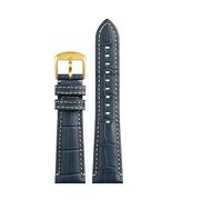 MAKAZHZZRM Fit For Armani Watch AR1862 Watchband Men's Genuine Leather Cowhide Strap 22x18mm Blue1892 1947 1861 1979 Crocodile Texture Bracelet(Blue white line G)
