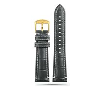 MAKAZHZZRM Fit For Armani Watch AR1862 Watchband Men's Genuine Leather Cowhide Strap 22x18mm Blue1892 1947 1861 1979 Crocodile Texture Bracelet(Gray white line G)