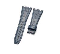MAKAZHZZRM Fit For Audemars Piguet 15400 Fit For Royal Oak Series Calf Leather Watch Strap Men's Leather Bracelet Concave Interface 26mm(Blue Blue-No)