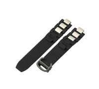 MAKAZHZZRM Fit For Cartier 21st Century Watch Band W10125U2 Special Convex Interface Silicone Strap Watch Accessories Black White 10x20mm(Black-Black-Z4)