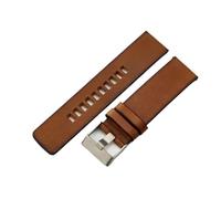 MAKAZHZZRM Fit For Diesel Retro DZ4323 DZ4318 DZ4476 Watchband Anti-Scratch Leather Reinforced Stitching Brown Steel Buckle Water Resistant(Brown(FG)-Steel-K3,28mm)