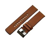 MAKAZHZZRM Fit For Diesel Retro DZ4323 DZ4318 DZ4476 Watchband Anti-Scratch Leather Reinforced Stitching Brown Steel Buckle Water Resistant(Brown(FG)-Black-K3,24mm)