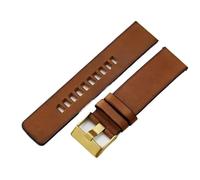 MAKAZHZZRM Fit For Diesel Retro DZ4323 DZ4318 DZ4476 Watchband Anti-Scratch Leather Reinforced Stitching Brown Steel Buckle Water Resistant(Brown(FG)-Golden-K3,28mm)
