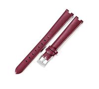 MAKAZHZZRM Fit For GC Gucci YA1414 YA1415 Elastic Comfortable Genuine Cow Leather Watchbands Fit For Female With Concave Interface 12x4 14x4mm(Red-ST-K12,14X4mm)