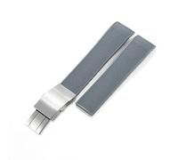 MAKAZHZZRM Fit For Longines Conquest 21mm Replace Fold Buckle Strap Rubber with Tool Silicone Diving L3.742/781 Sports Men's Accessories(Gray-Steel-Z10)