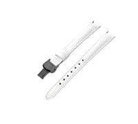 MAKAZHZZRM Fit For Tissot 1853 Leather Watchband Women T094 Replace Cowhide Concave Interface 12mm Watch Strap(White(ZJ)-Black)