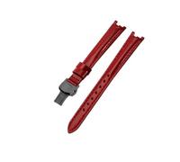 MAKAZHZZRM Fit For Tissot 1853 Leather Watchband Women T094 Replace Cowhide Concave Interface 12mm Watch Strap(Red(LG)-Black)