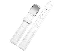 MAKAZHZZRM Genuine Leather Watch Strap Fit For Casio Sheen Series She-50a0/5018 5012 5023 Women's Watch Band Folding Buckle 16mm Watch Strap(White-steel,18mm)