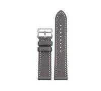 MAKAZHZZRM Handmade Leather Watchband 18 19 20 21 22 24MM Black Blue Gray Leather Strap H Buckle Watch Band Men's Watch Accessories(Grey,18mm)