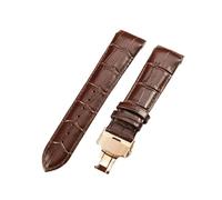MAKAZHZZRM Male Cowhide Leather Watch Strap Fit For Tissot 1853 Couturier Arc Interface Watchband Butterfly Clasp T035407 T035410 T035617 627(Brown-Rose-B1,24mm)