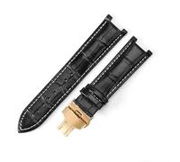 MAKAZHZZRM Men's Skin Friendly Watch Accessories Fit For GC Gucci Gc1333 GC1335 Concave Interface Cowhide Leather Waterproof Watchbands 20 22mm(Blackwhite-Golden-B1,20x11mm)