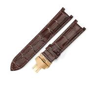 MAKAZHZZRM Men's Skin Friendly Watch Accessories Fit For GC Gucci Gc1333 GC1335 Concave Interface Cowhide Leather Waterproof Watchbands 20 22mm(Brownbrown-Golden-B1,22x13mm)
