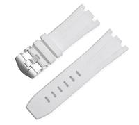 MAKAZHZZRM Rubber Watch Strap Fit For Audemars And Piguet Royal Oak Offshore 15707 26471 26178 15703 Silicone Men's Watch Accessories 28mm(White-Steel-K14)