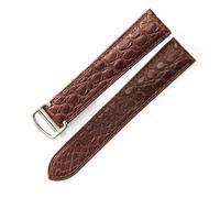 MAKAZHZZRM Seamless Fitting Leather Watchband Black Brown Fit For Cartier Tank Solo Series Crocodile Strap 16 18 20 24 25 Mm(Brown-Steel-Z4,20mm)