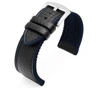 MAKAZHZZRM Silicone Rubber Watch Band Fit For Tissot 1853 Tengzhi T-Touch Strap(Black blue-silver,22mm)