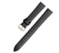 MAKAZHZZRM Watch Band Women's Genuine Leather Fit For Flyta Clover Flower Language One Jonas & Verus First Layer Cowhide 12mm 14mm 16mm(Black-Rose,20mm)