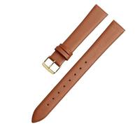 MAKAZHZZRM Watch Band Women's Genuine Leather Fit For Flyta Clover Flower Language One Jonas & Verus First Layer Cowhide 12mm 14mm 16mm(Light brown-Golden,18mm)