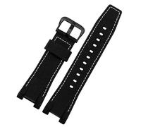 MAKAZHZZRM Watch Strap Fit For Casio GST-S100G / S110 / S130L / W100G / W110 / 210B / 400G / 410 / Watchchain 26 * 14mm Men's Leather WatchBand(Nylon wl bk)