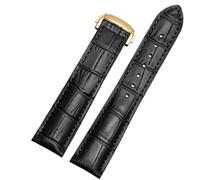 MAKAZHZZRM Watch Strap Fit For Omega Speedmaster Butterfly Flying Strap Rado Diamond Master Crystal Gem Series Watch Band Black 20mm(Black-gold,22mm)