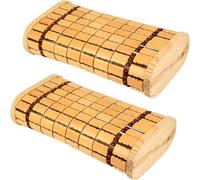 MAKCNMYM 2 Pack Bamboo Headrest Pillow Natural Sauna Neck Rest Handmade Wood Pillows Chinese Style Household Spa Steam Saunas Rooms Breathable Hollow Pillow for Saunas backrest Accessories Home Spa
