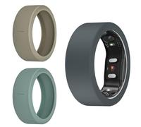 MAKCPOIMER 3/6 Pack Ring Cover for RingConn Gen 2 Air, Elastic Silicone Ring Protector for RingConn Gen 2/1 Working Out Accessories Men Women (3P-Olive Green+Smoky Black+Pine Green, S (7/8/9/10/11))