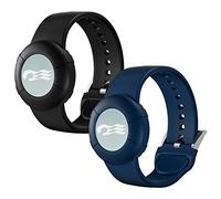 MAKCPOIMER Princess Medallion Sport Band Accessory, 2 Pack Silicone Wristband for holding Carnival Ocean Medallion,fit Women (Black+MidnightBlue)