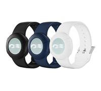 MAKCPOIMER Sport Band for Princess Cruise Medallion, 3/4 Pack Silicone Wristband for Holding Carnival Ocean Medallion, fit Men Women, 3P-Black+MidnightBlue+White, M-L, Modern