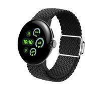 MAKCPOIMER Stretchy Braided Bands Compatible with Google Pixel Watch 3/2/1, Adjustable Elastic Nylon Woven Strap for Google Pixel Watch Women Men (Black, For Pixel 3 45mm)