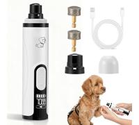 Makdly Dog Nail Grinder, Silent Groom Pro Nail Grinder for Dogs & Cats, Dog Claw Grinder with LED Light & 3 Speeds, 2000mAh USB Rechargeable Pet Nail Trimmer