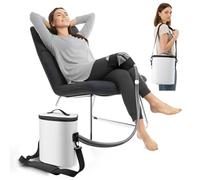 Makdly Knee Ice Pack Wrap with Cryo Cuff,ice pack knee massager,Cryotherapy Cold Pack with Gravity-fed Cooler, Effective Knee Cold Compress Kit for Knee, Ankle, Back, Leg, Hip (White)