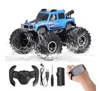 Makdly RC Car Amphibious Remote Control Truck 2.4GHz 4WD Dual Control with Watch Gesture Sensing & Controller, 360° Rotating Offroad Racing Cars All Terrain Drift Cars Toy Gifts for Kids Boys