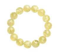 MAKDODRA 6A Grade Natural Citrine Round Beaded Bracelet | Wealth Money Manifestation Lucky Bracelet, Good Luck Prosperity Gift for Women Men